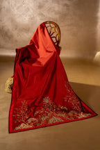 Deer Forest - Handcrafted Raw Silk Shawl by Vashah - Shopping Karado