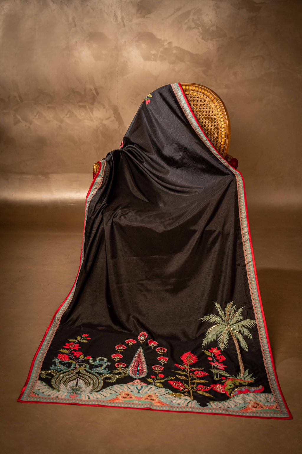 Chinaar Dupatta - Handcrafted Raw Silk Shawl by Vashah - Shopping Karado