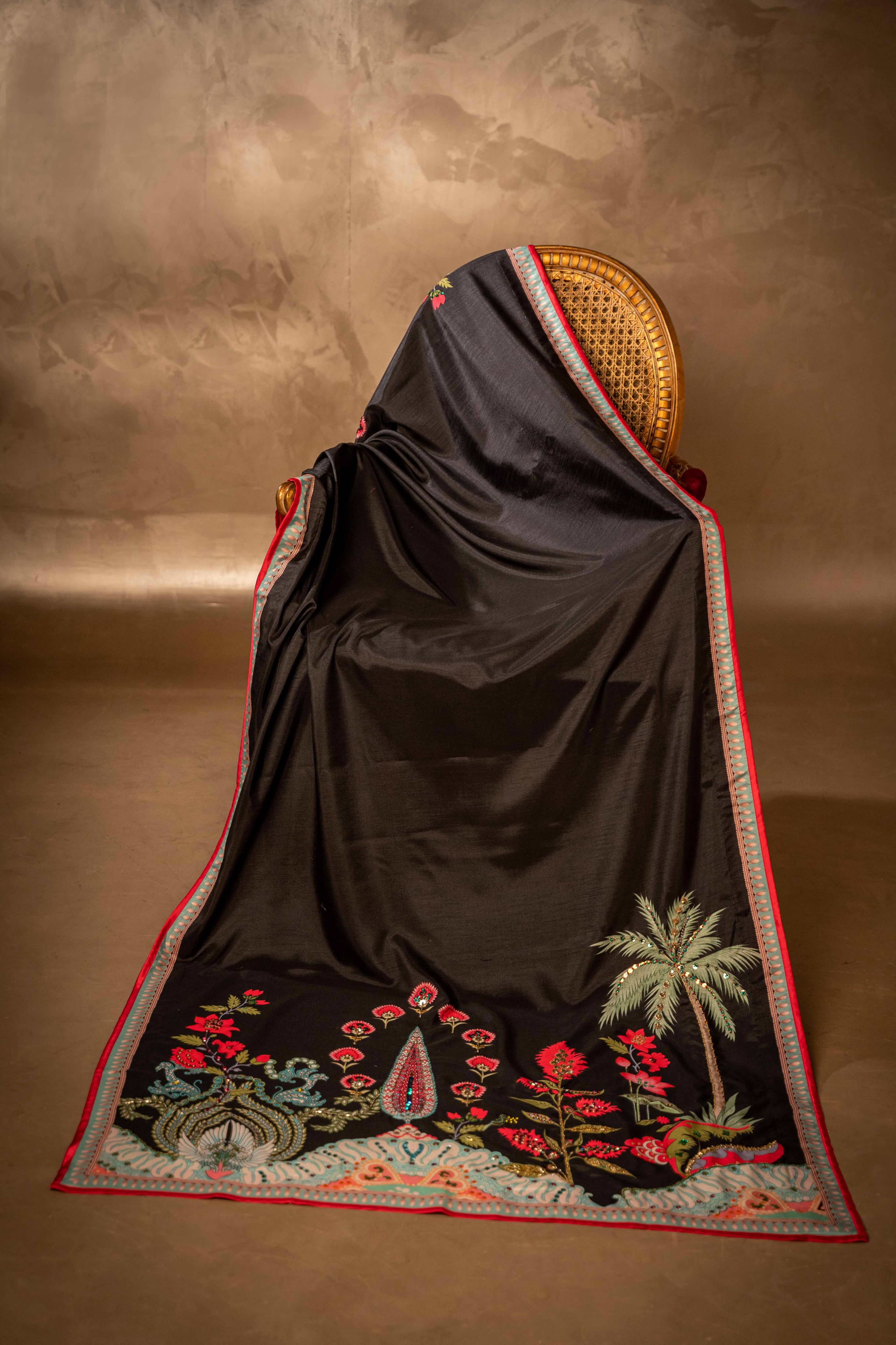 Chinaar Dupatta - Handcrafted Raw Silk Shawl by Vashah - Shopping Karado