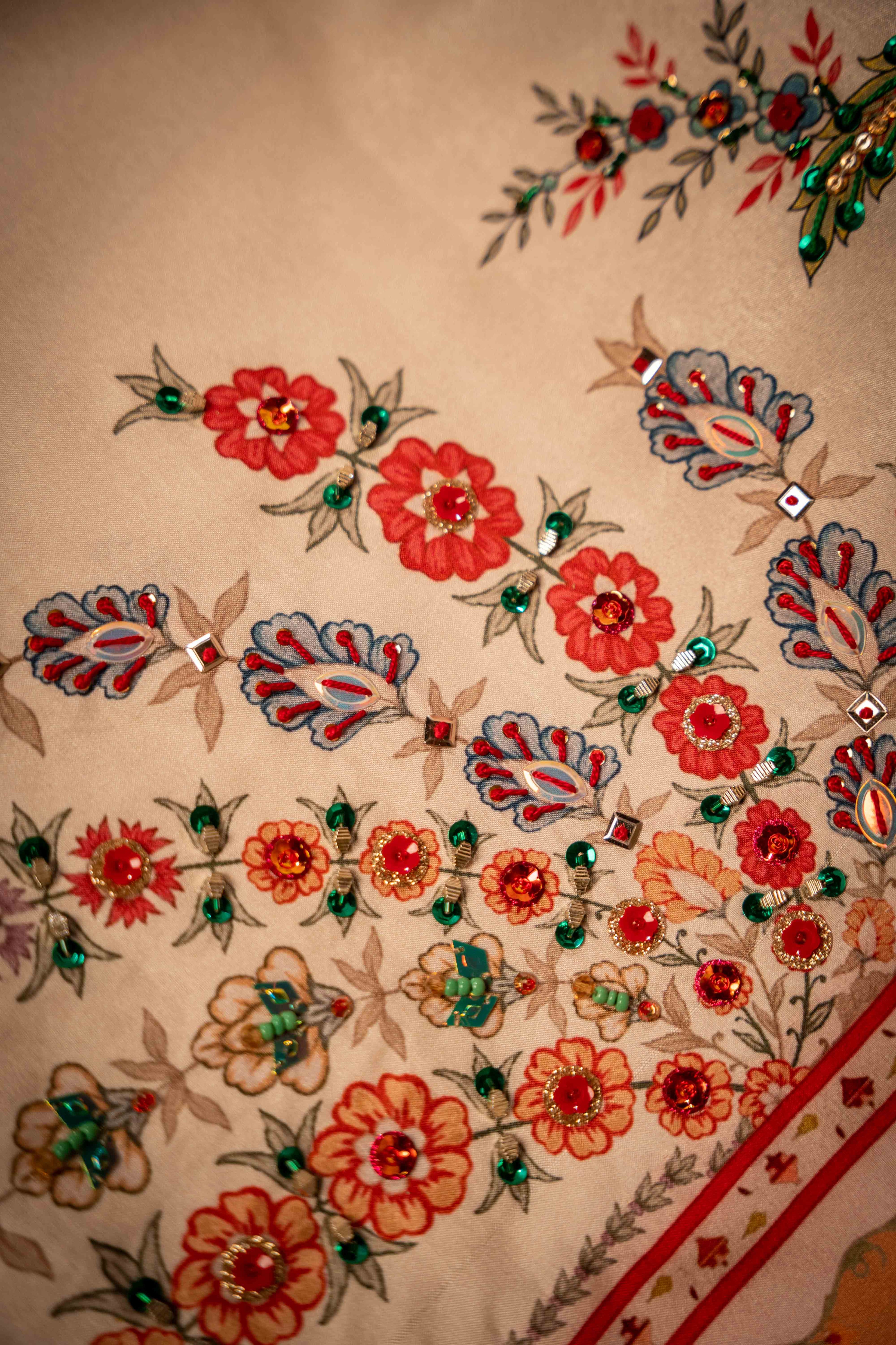 Chandni Dupatta Detail View - Luxury Pakistani Shawl - shoppingkarado.com