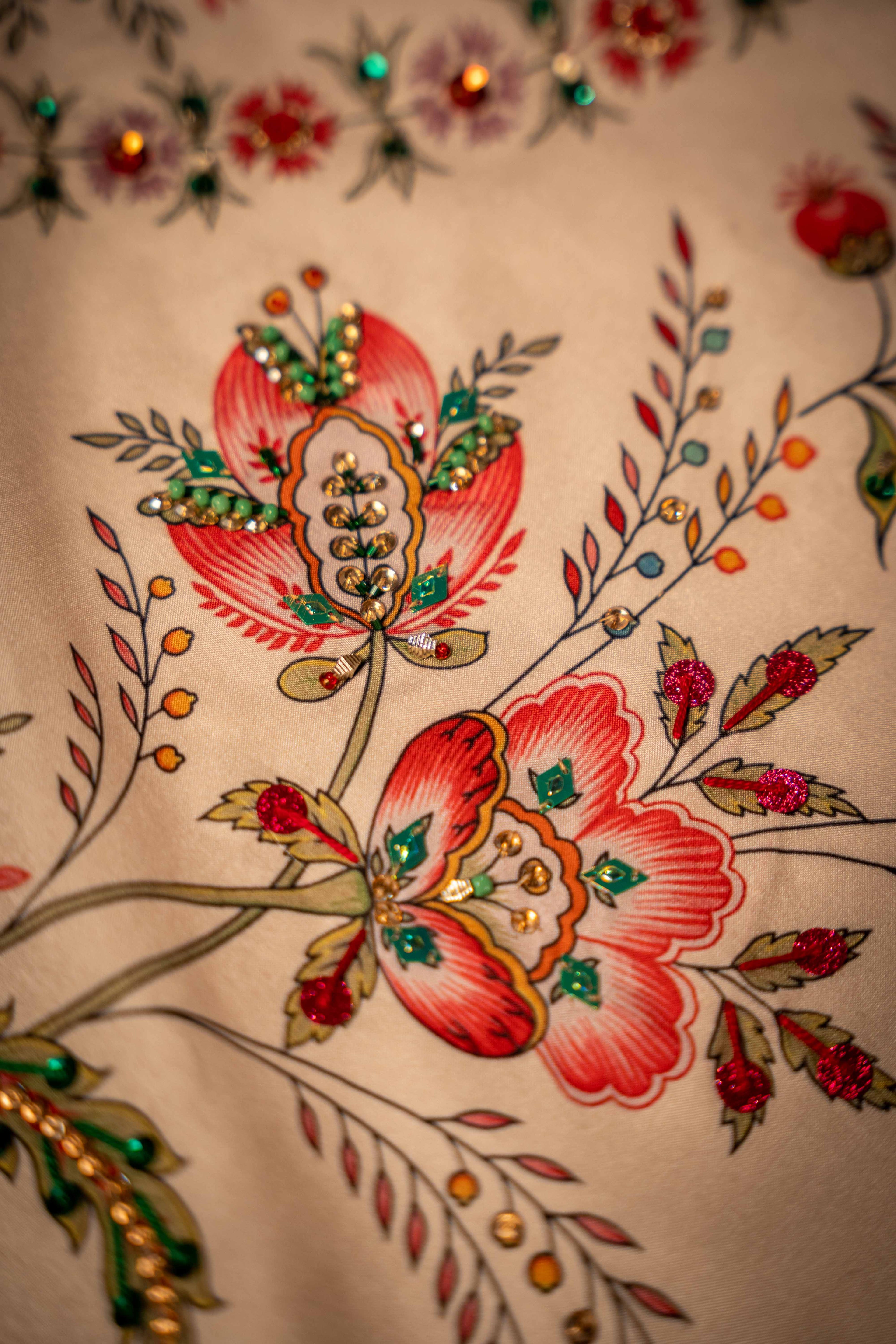 Chandni Dupatta - Red Embroidered Luxury Shawl - Buy Online Pakistan