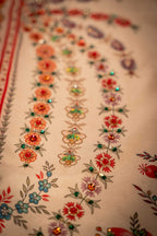 Vashah Chandni Dupatta - Hand Embroidered Raw Silk Shawl - Shopping Karado