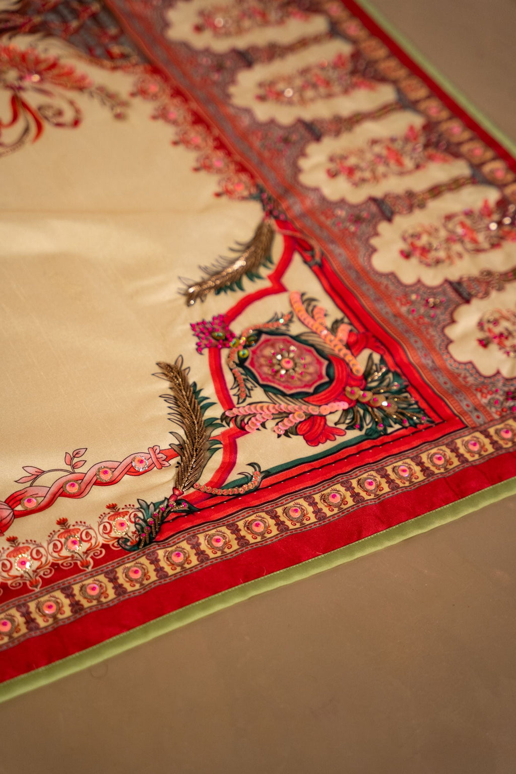 Qurbat-Shawl - White Embroidered Luxury Shawl - Buy Online Pakistan