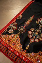 Vashah Gulistan - Hand Embroidered Raw Silk Shawl - Shopping Karado