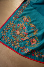 Jharna Shawl - Blue Embroidered Luxury Shawl - Buy Online Pakistan