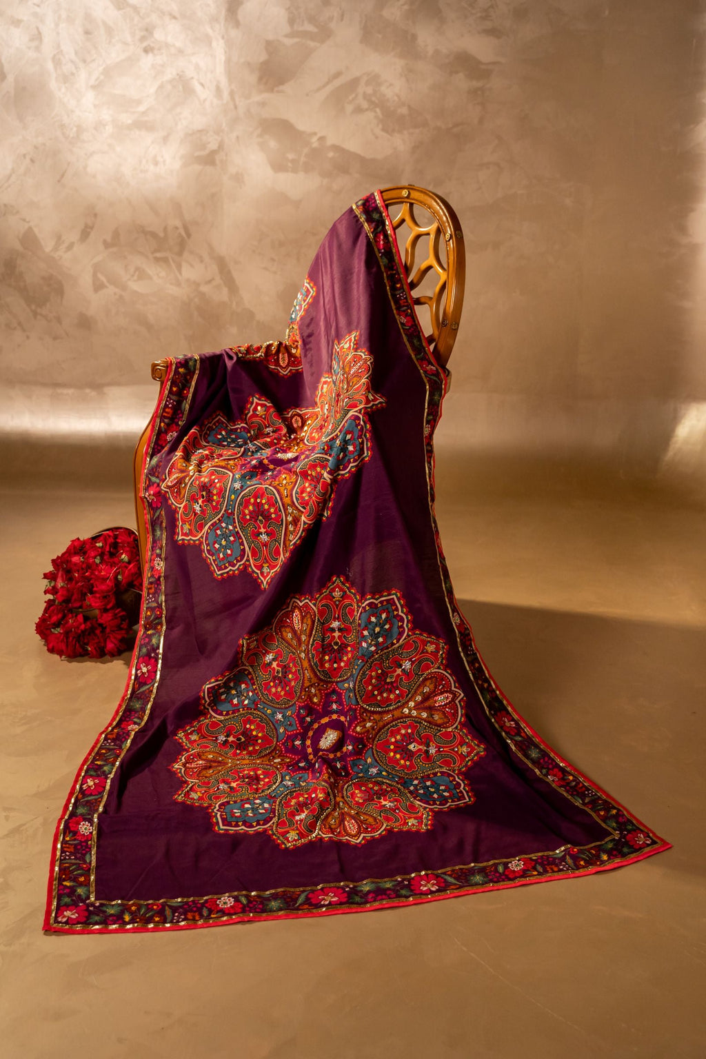 Mandala - Shawl - Handcrafted Raw Silk Shawl by Vashah - Shopping Karado
