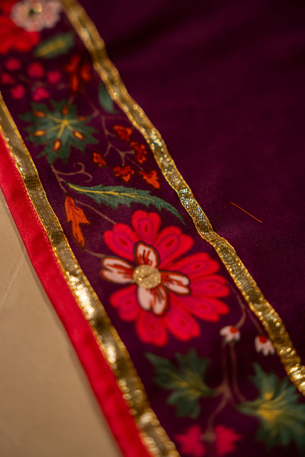 Vashah Mandala - Shawl - Hand Embroidered Raw Silk Shawl - Shopping Karado