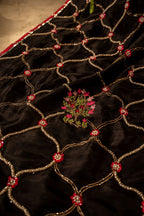 Black Kalamkaar - Shawl - Red Embroidered Luxury Shawl - Buy Online Pakistan