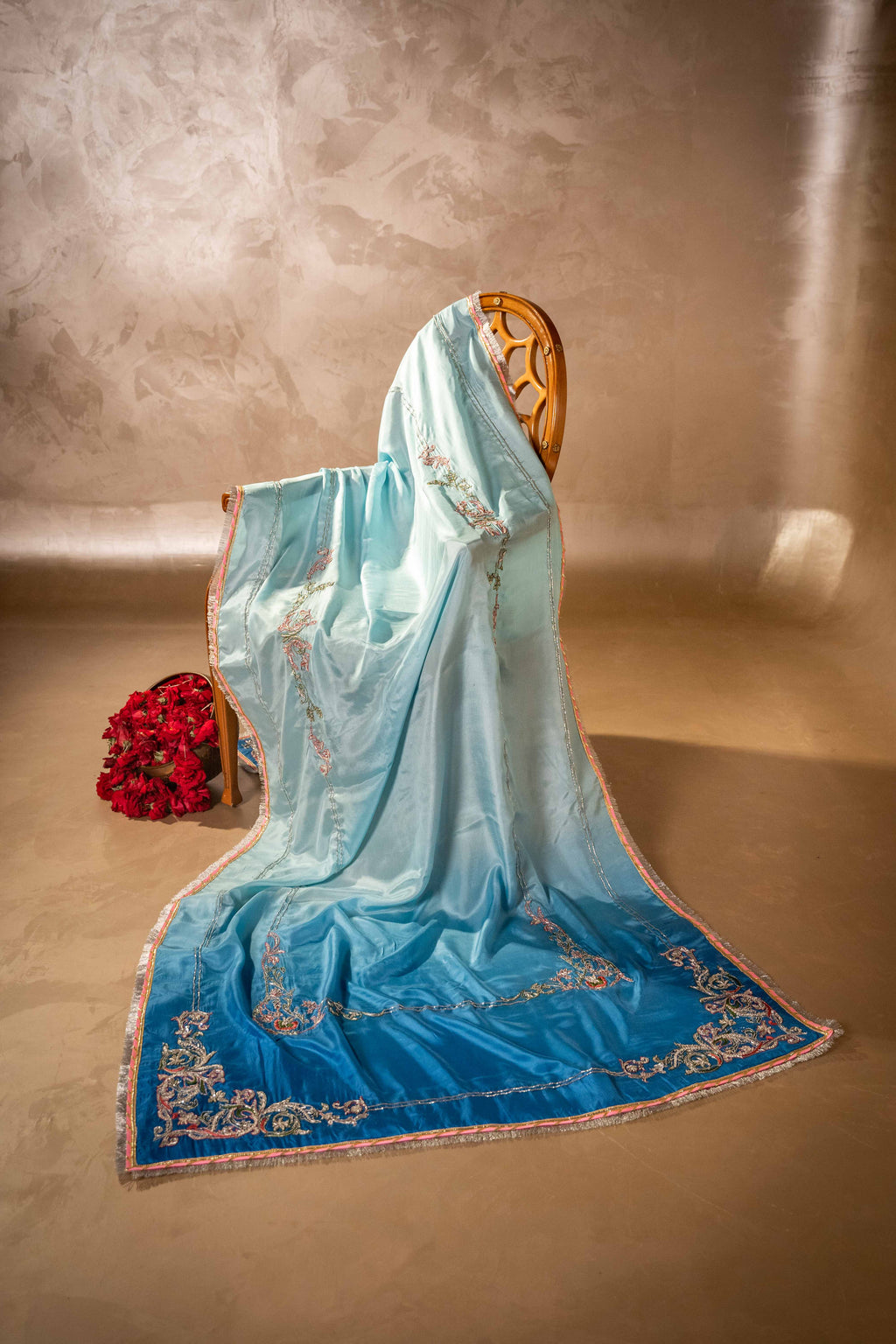 Aab-e-Barf - Handcrafted Silk Shawl by Vashah - Shopping Karado