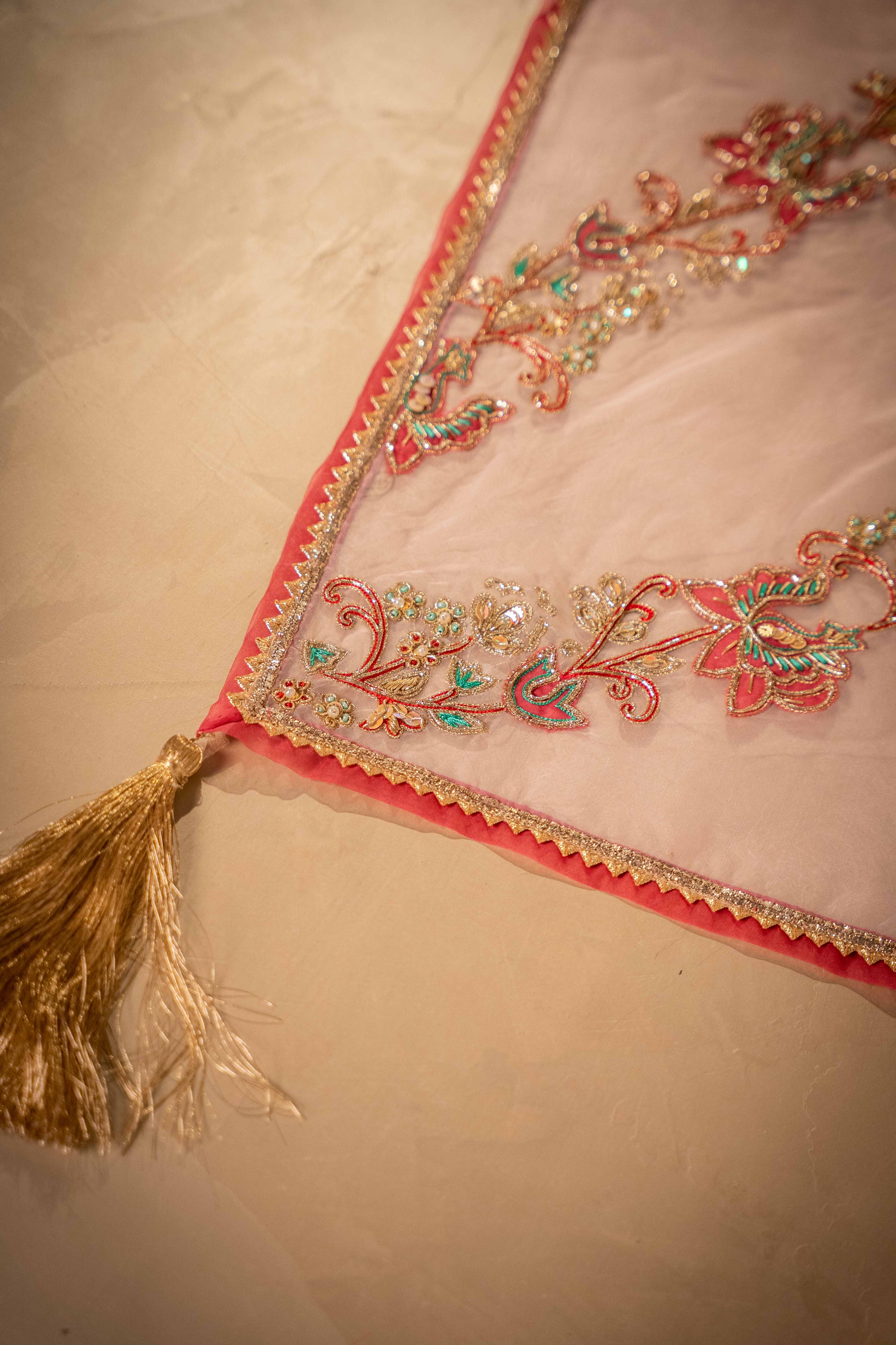 Florence - Pink Embroidered Luxury Shawl - Buy Online Pakistan