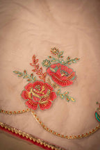 Vashah Florence - Hand Embroidered Organza Shawl - Shopping Karado