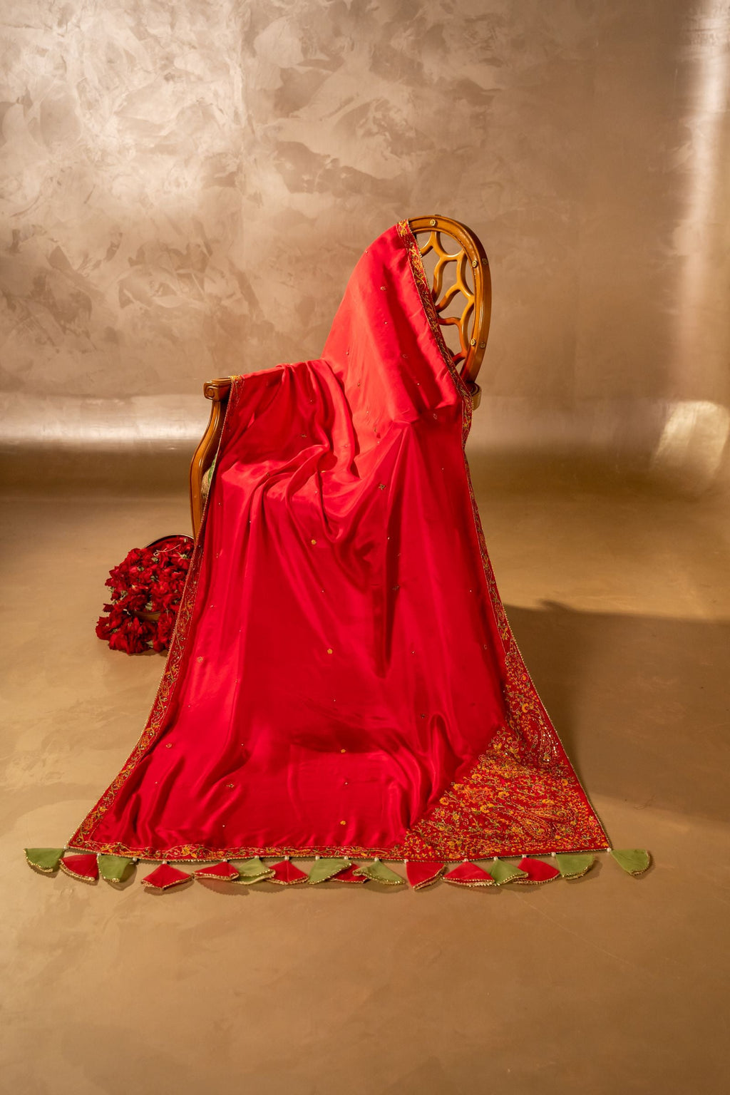 Pink Shehnai - Dupatta - Handcrafted Silk Shawl by Vashah - Shopping Karado