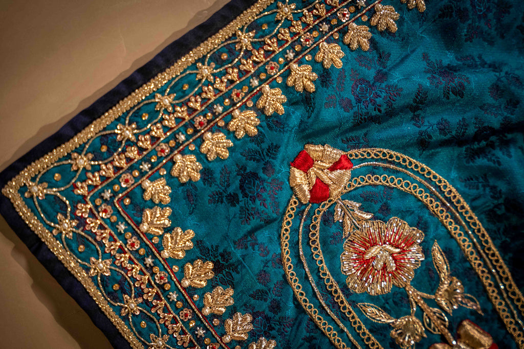 Neela Sabz - Ruby Embroidered Luxury Shawl - Buy Online Pakistan