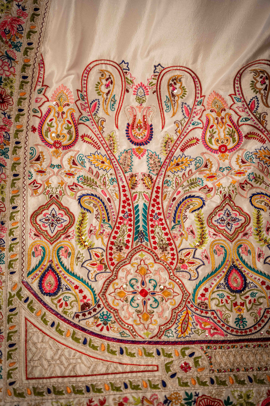 Kashmiri - Red Embroidered Luxury Shawl - Buy Online Pakistan