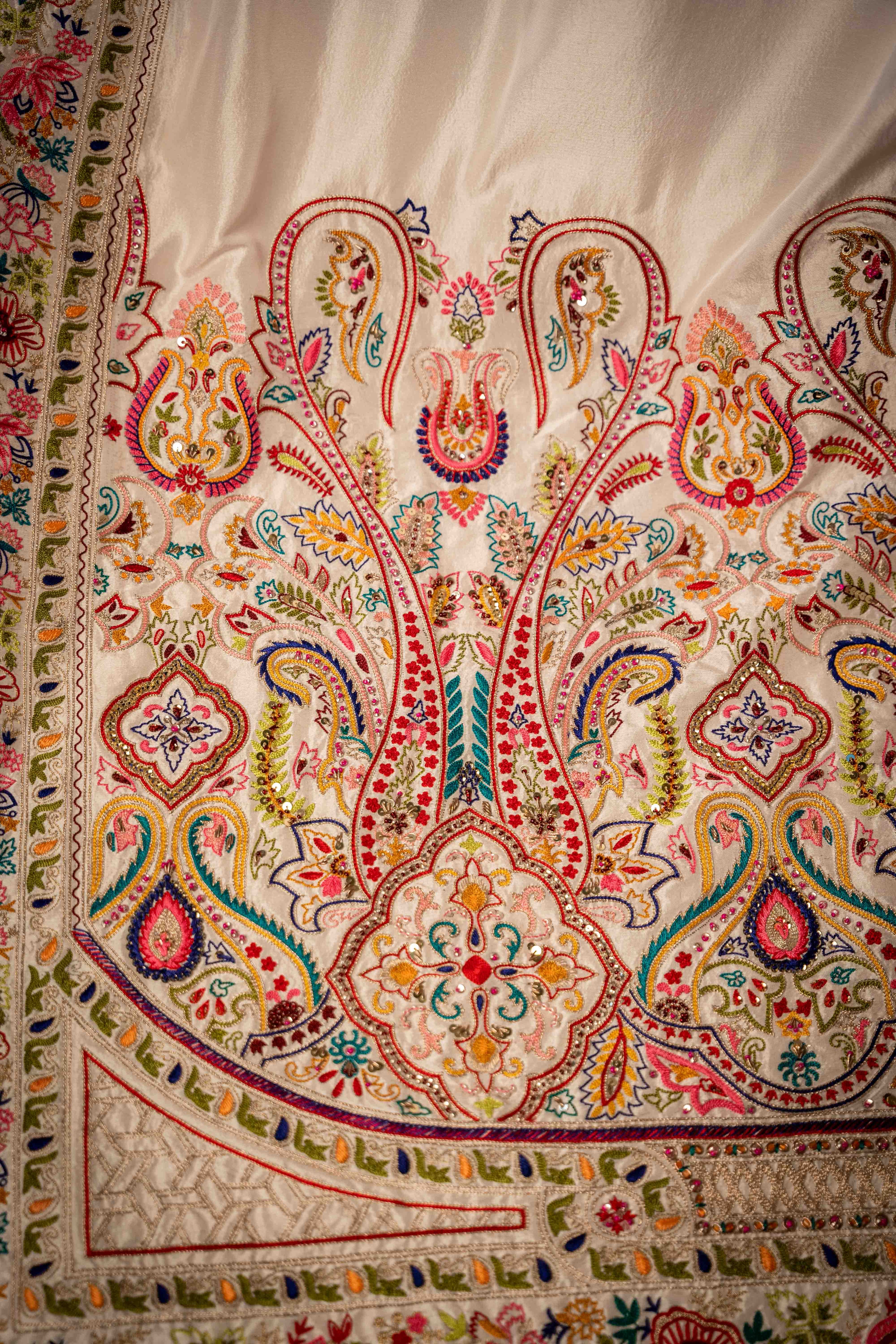 Kashmiri - Red Embroidered Luxury Shawl - Buy Online Pakistan