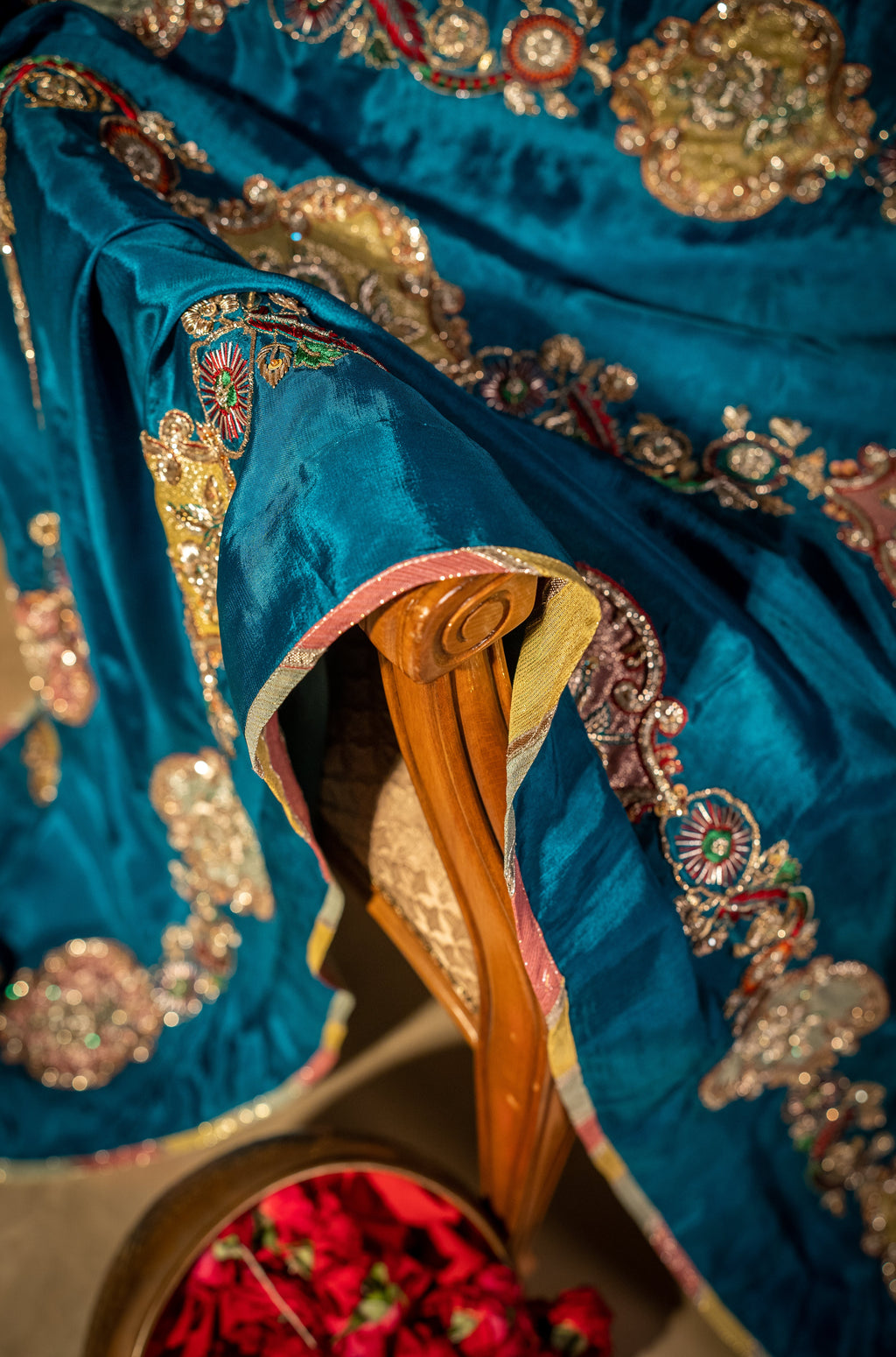 Mor Mahal - Handcrafted Raw Silk Shawl by Vashah - Shopping Karado