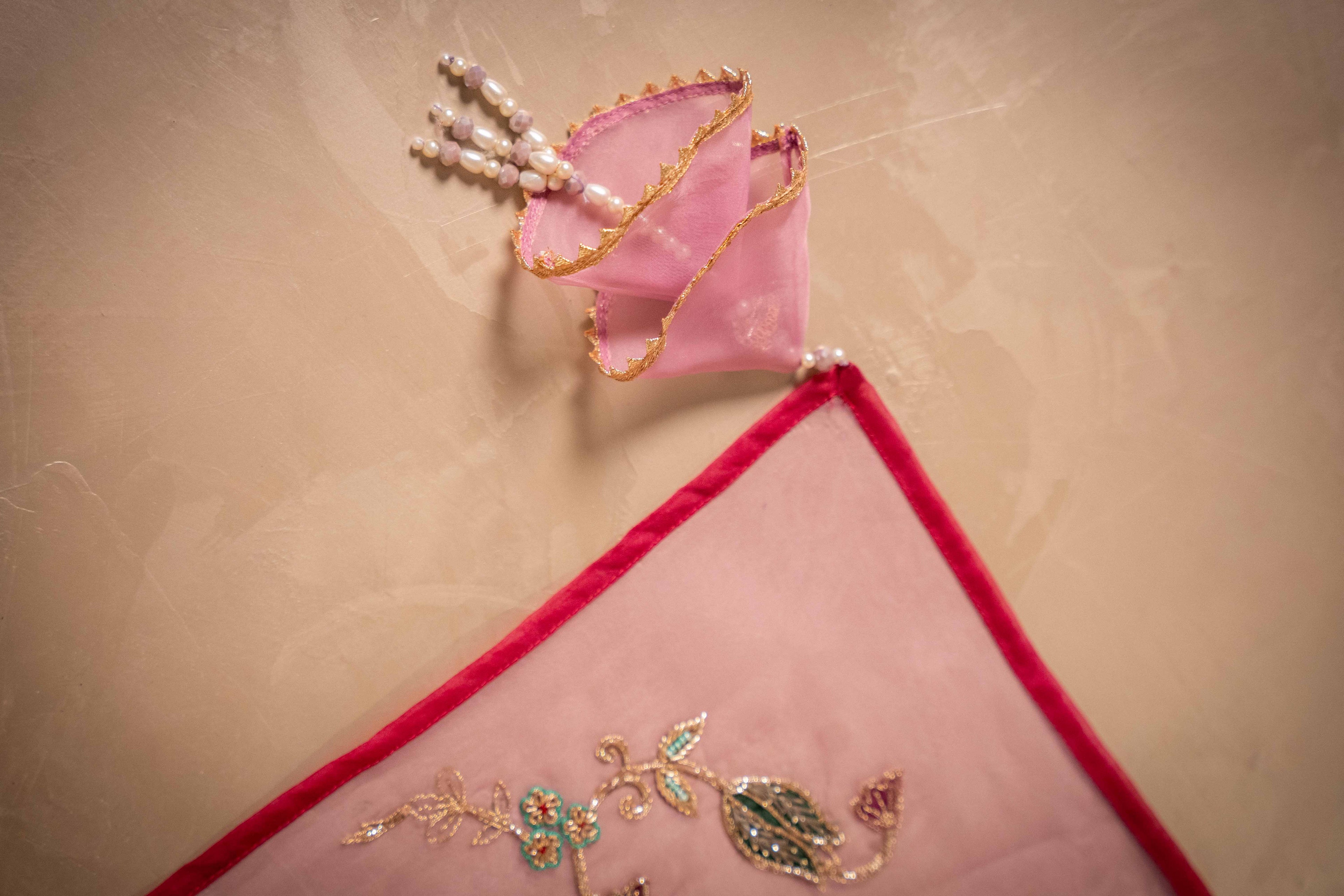 Shaam-e-Gul - Red Embroidered Luxury Shawl - Buy Online Pakistan