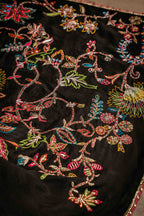 Midnight Chintz - Handcrafted Raw Silk Shawl by Vashah - Shopping Karado