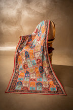Gul-e-Zar Detail View - Luxury Pakistani Shawl - shoppingkarado.com
