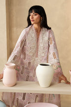 MARIA-B 3pc Blush Blossom Luxury Embroidered Pret snail baby pink