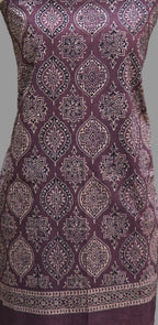 Organic Dye Hand Block Print Badam Feminin Nightshade Ajrak Design Dress – Self-Border Unstitched Two-Piece