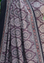 Organic Dye Hand Block Print Badam Feminin Nightshade Ajrak Design Dress – Unstitched Two-Piece