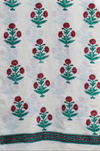Hand Block Printed Maroon Floral Butta Kurta Fabric Lawn