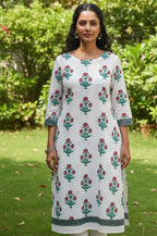 Hand Block Printed Maroon Floral Butta Kurta Fabric Lawn