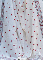 Hand Block Printed Smart Heart Dupatta / Chadar – Cotton with Thread Tassels & Sea Shell Ornaments