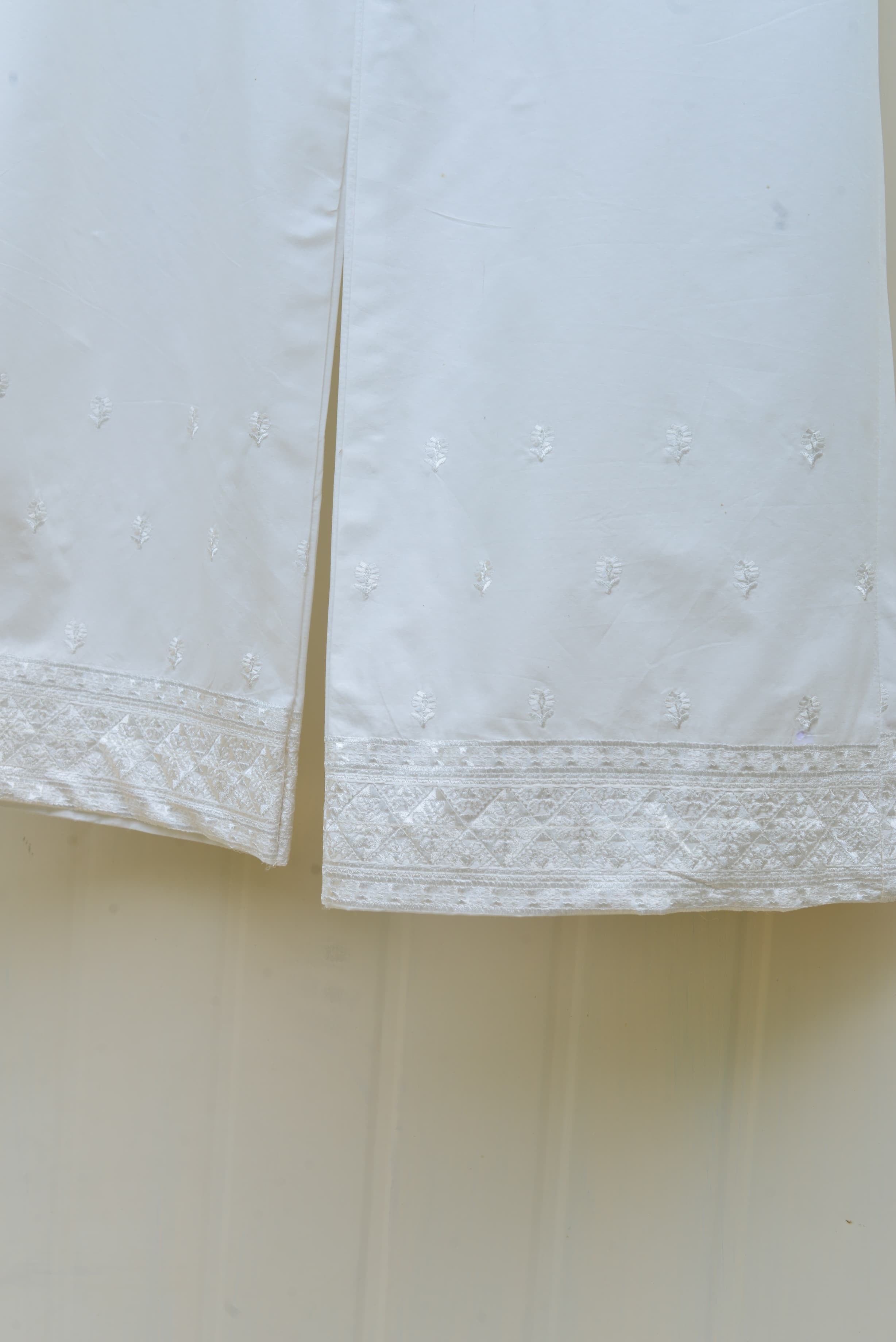 Embroidered Cotton Flared pants