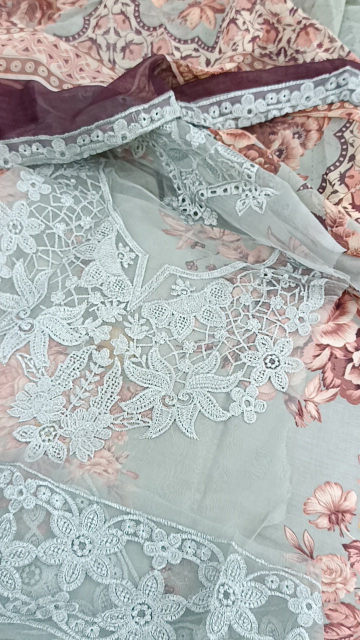 Buy 3Pc Baroque Grey Lawn Online at Shopping Karado - Premium Quality Unstitched Suit