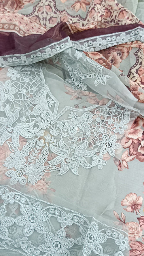 Buy 3Pc Baroque Grey Lawn Online at Shopping Karado - Premium Quality Unstitched Suit