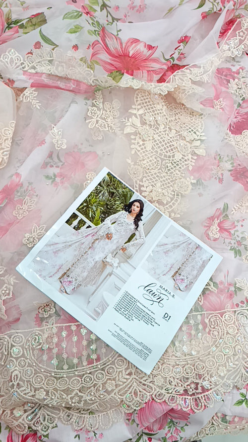 Buy 3Pc Abeera Double Net Lawn Online at Shopping Karado - Premium Quality Unstitched Suit