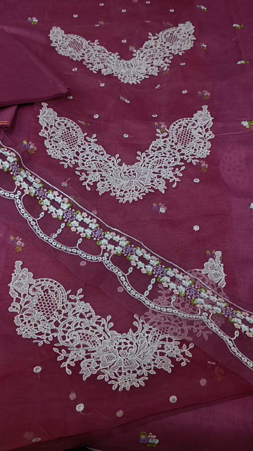 Buy 2Pc Gulnaar Dark Tea Pink Lawn Online at Shopping Karado - Premium Quality Unstitched Suit