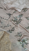 Buy 3Pc Twin Broshia Dupatta Skin Lawn Online at Shopping Karado - Premium Quality Unstitched Suit