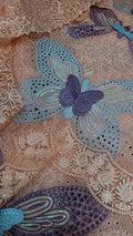 Buy 3Pc Shahi  Butterfly Luxury Peach Lawn Online at Shopping Karado - Premium Quality Unstitched Suit