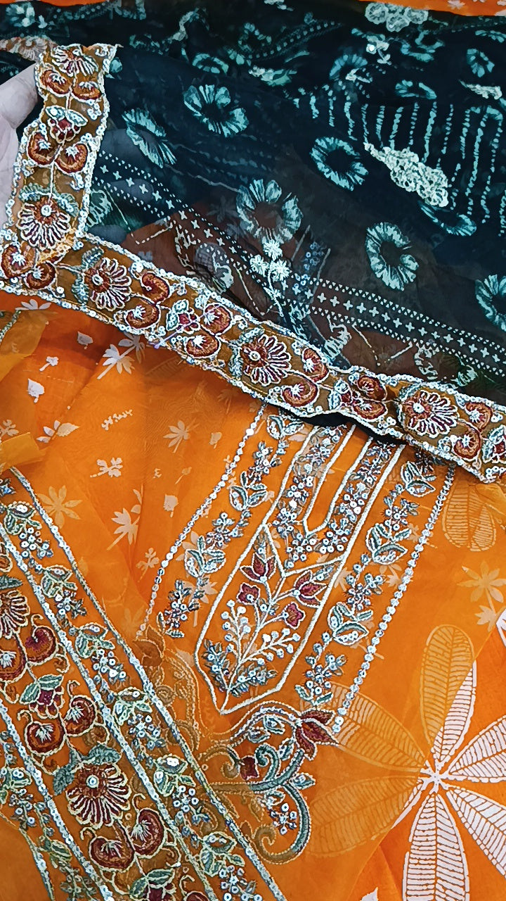 Buy 3Pc Contrast Combination Lawn Online at Shopping Karado - Premium Quality Unstitched Suit