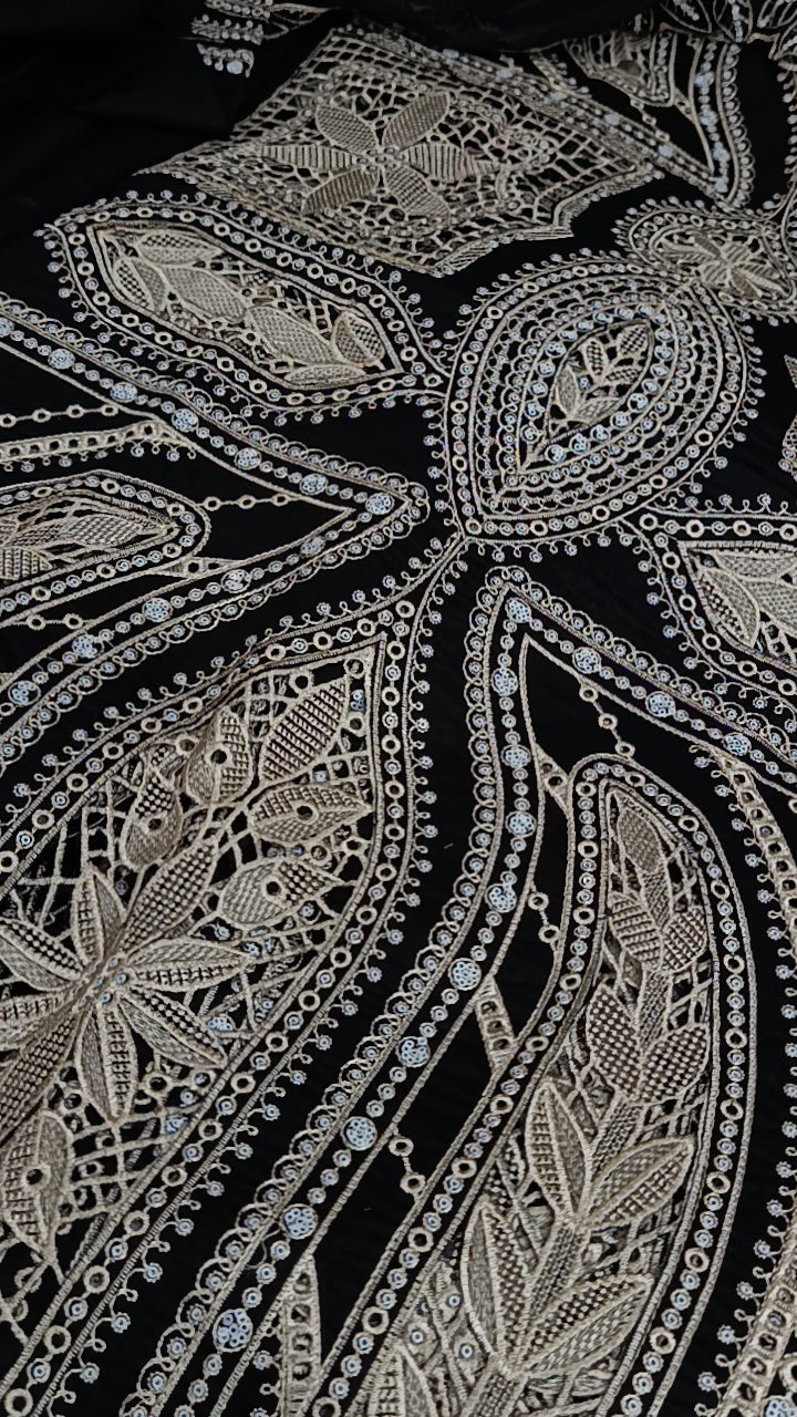Buy 3Pc Korishia Black Lawn Online at Shopping Karado - Premium Quality Unstitched Suit