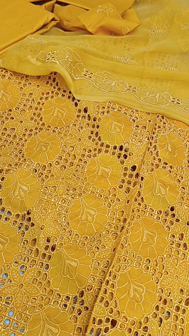 Buy 3Pc Mustard Pathan Lawn Online at Shopping Karado - Premium Quality Unstitched Suit
