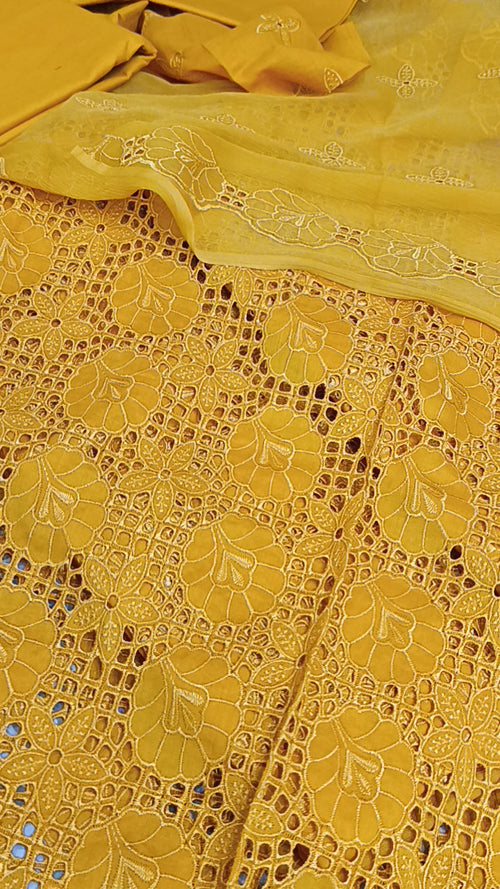 Buy 3Pc Mustard Pathan Lawn Online at Shopping Karado - Premium Quality Unstitched Suit