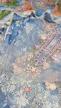 Buy 3Pc Hopper Blue Lawn Online at Shopping Karado - Premium Quality Unstitched Suit