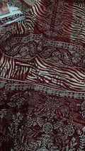 Buy 3Pc Stripes Maroon Lawn Online at Shopping Karado - Premium Quality Unstitched Suit