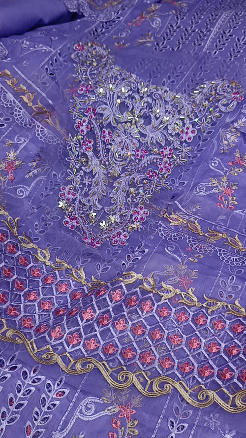 Buy 3Pc Sakina Lilac Lawn Online at Shopping Karado - Premium Quality Unstitched Suit