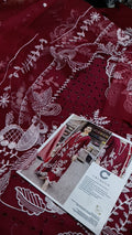Buy 3Pc Crimson Maroon Luxury Lawn Online at Shopping Karado - Premium Quality Unstitched Suit
