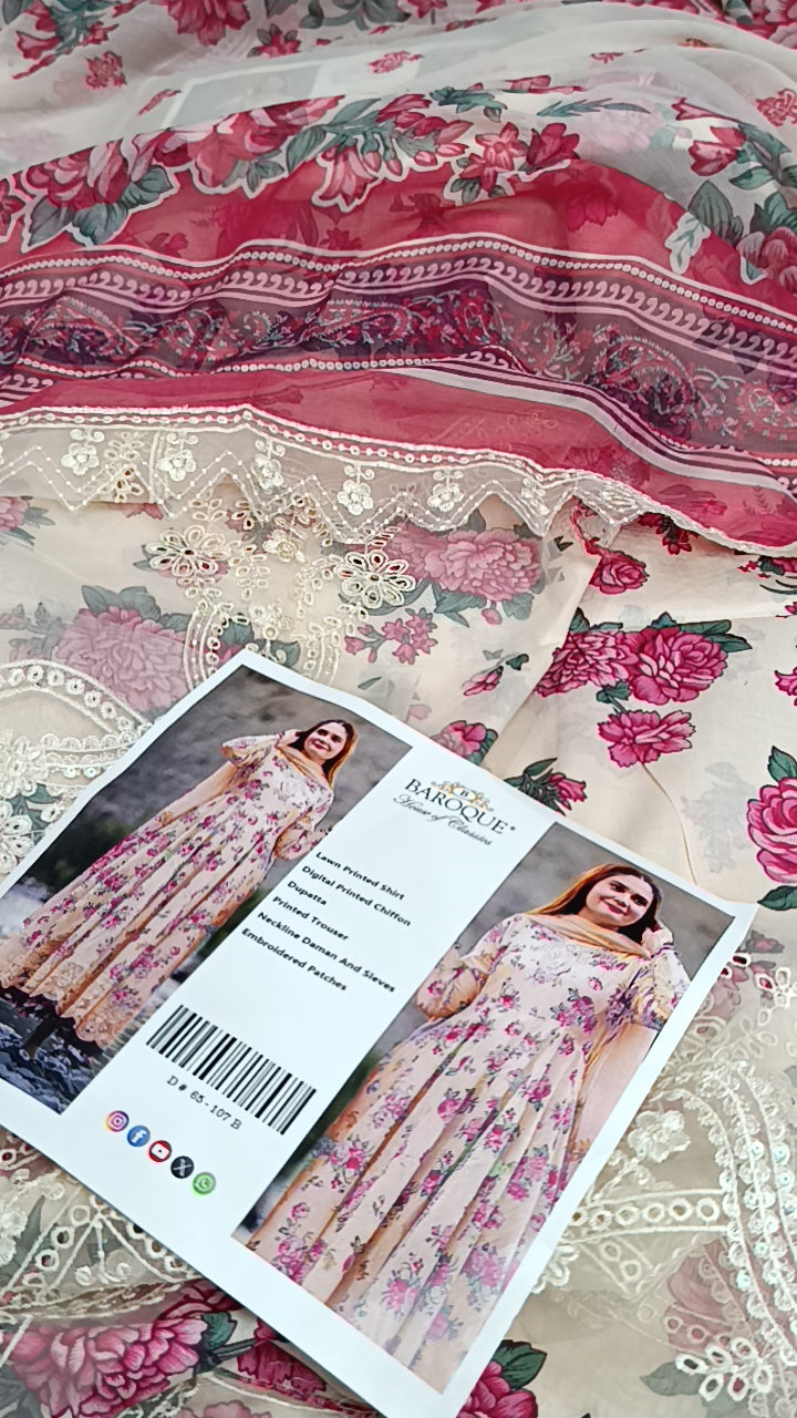 Buy 3Pc Frock Shana Lawn Online at Shopping Karado - Premium Quality Unstitched Suit