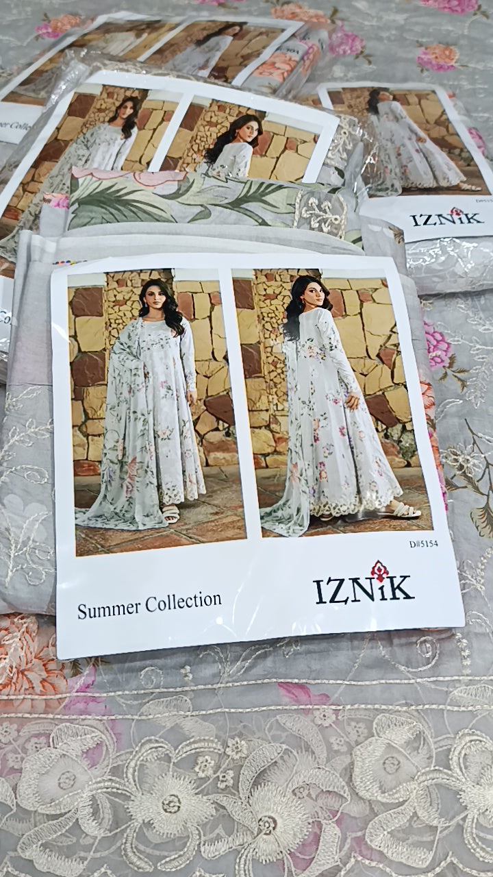 Buy 3Pc Iznik Grey Mithas Lawn Online at Shopping Karado - Premium Quality Unstitched Suit