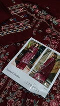 Buy 3Pc Maroon Biyaa Lawn Online at Shopping Karado - Premium Quality Unstitched Suit