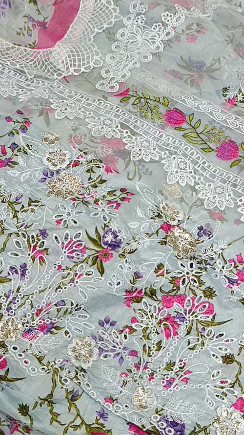 Buy 3Pc Aneelas 3D Zahra Lawn Online at Shopping Karado - Premium Quality Unstitched Suit