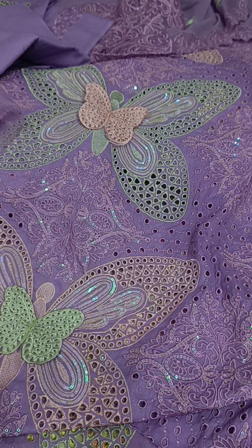 Buy 3Pc Shahi Butterfly Lilac Lawn Online at Shopping Karado - Premium Quality Unstitched Suit