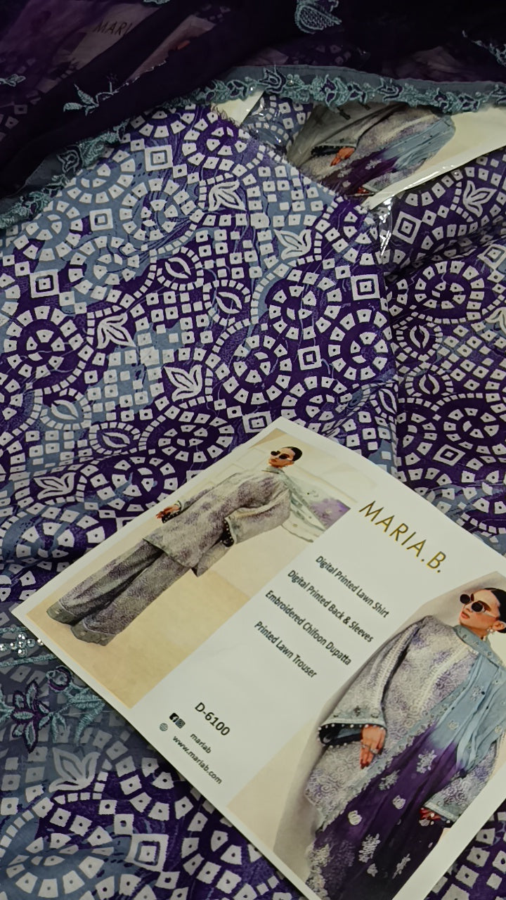 Buy 3Pc Double Chunri Lawn Online at Shopping Karado - Premium Quality Unstitched Suit